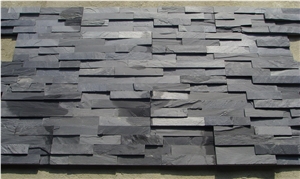 Antique Style Black Slate Culture Stone Wall Cladding Panel Tiles for Villa Exterior Building,Nero Coal Stacked Stone Veneer Stone Walling Gofar