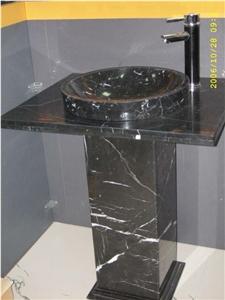 Baroda Green Marble Bathroom Counters,Vanity Top,India Green Verde Marble Pedestal Bath Top with Sink,Bowls-Gofar