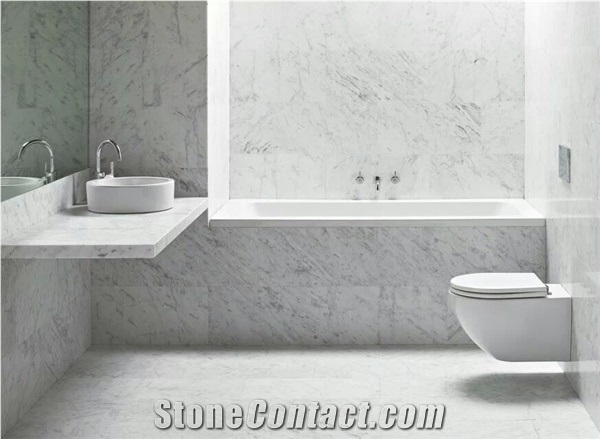 Bianco Carrara White Marble Interior Table Top,Tea Table for Home Furniture-Gofar Stones