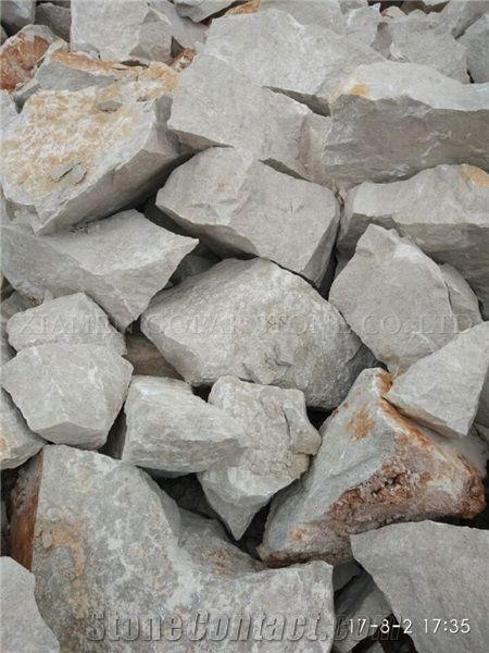 Block Stock Caesar Grey Marble Natural Split Face Garden Rock, Ocean Ash Markuni Beige Marble Boulders for Building Castal Wall Exterior Cladding Panel Gofar Stone