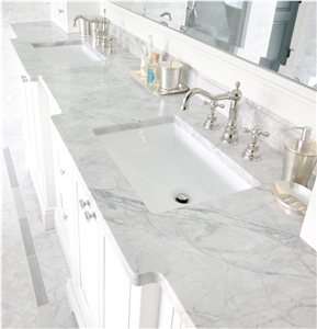 Calacatta Gold White Marble Cut to Size Tile Wall Cladding Panel Floor Covering for Bathroom Design Modern Style