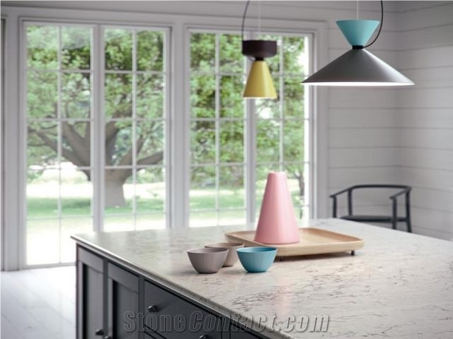 Calacatta White Engineered Quartz Stone Bench Tops/ Quartz Stone Kitchen Tops/Calacatta White Quartz Stone Kitchen Island Top Bar Tops