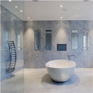 China Eastern White Marble Bianco Carrara Vein Cut Tiles Wall Cladding Panel,Floor Covering for Bathroom Design,French Pattern Patio Modern Design