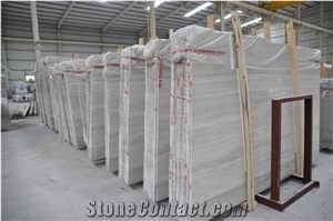 China White Wooden Vein Marble Tile-Gofar Bianco Wood Grain Marble Slab Machine Cutting to Size Project Customized