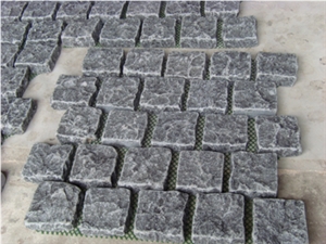 Cobble G682 G603 Brick Road Pavers on Mesh,Padang Giallo Rust Granite Cube Stone Brick Pavers Golden Garnet Paving Sets,Landscaping Stone-Gofar