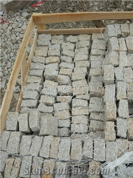 Cobble G682 Road Pavers,Padang Giallo Rust Granite Cube Stone & Brick Pavers for Walling Stones,Driveway Paving Sets,Landscaping Stone-Gofar