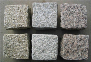 Colorful Granite Brick Road Cube Pavers on Mesh,Padang Giallo Rust Granite Cube Stone Brick Pavers Golden Garnet Paving Sets,Landscaping Stone-Gofar