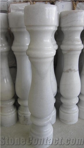 Crystal Pure White China Marble Balustrades /White Marble Baluster Handrial,Raiilings for Interior Building Stone