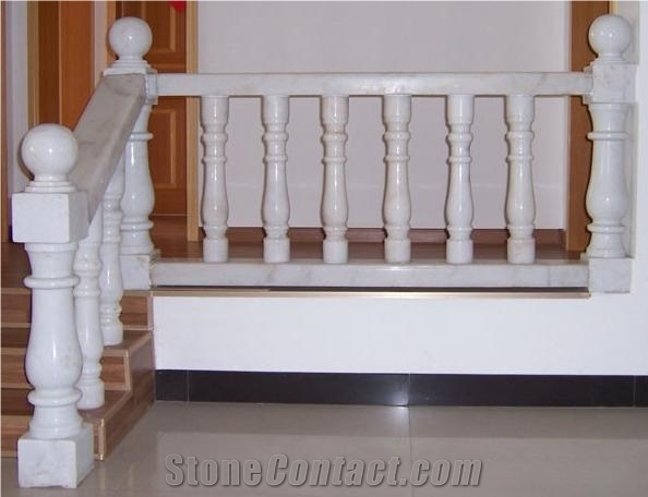 Crystal White China Marble Different Shaped Balustrades /White Marble Baluster Handrial,Raiilings for Interior Building Stone