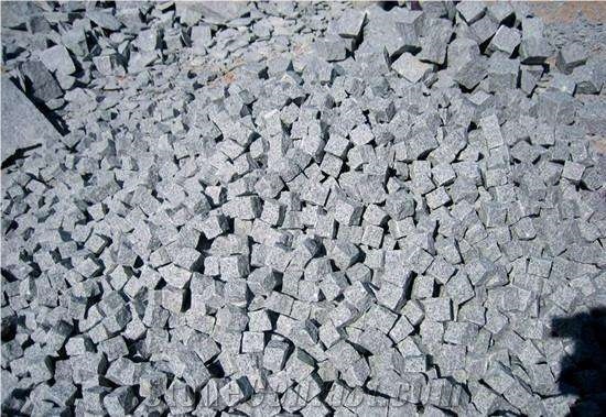 Factory Price G603 Sesame Grey Granite Cube Stone Pavers Set on Mesh,Exterior Landscaping Stones Walkway Stepping Cobble Gofar