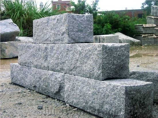 G603 Bianco Sardo Crystal Sesame Grey Granite Split Face Cube Stone,Floor Pavers,Cobble,Road Paving Sets,Exterior Stones
