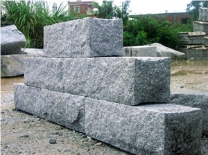 G603 Bianco Sardo Crystal Sesame Grey Granite Split Face Cube Stone,Floor Pavers,Cobble,Road Paving Sets,Exterior Stones