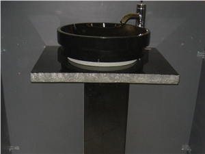 G682 Padang Giallo Rust Granite Bathroom Counters,Single Stand Vanity Top,Pedestal Bath Top with Sink,Bowls