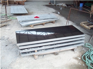G684 Black Granite Stairs, China Nero Sesame Granite Step Customized Floor Panel,Airport Floor Covering Staircase