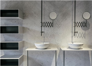 High Quality Bianco Carrara White Marble Bath Top,Bathroom Countertop Vanity Top for Hotel Decor-Gofar
