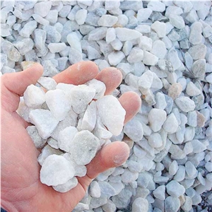 Natural Surface White Marble Gravel River Stone Pebble for Walkway,Road Pavers Exterior Landscaping Stones Decor