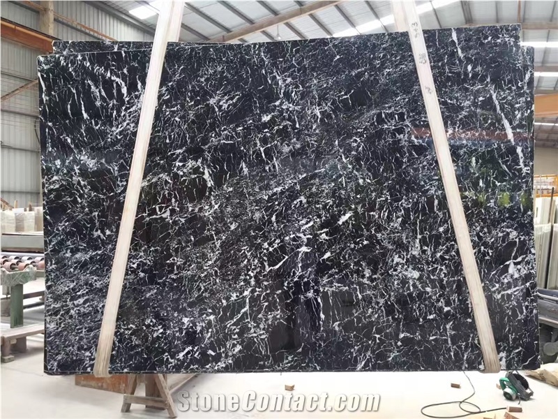 Oriental Black Nero Marquina Marble Tiles Slab,,Mosa Classic Marble Cut to Size for Villa Interior Wall Cladding,Hotel Floor Covering Skirting Pattern & Countertops-Gofar