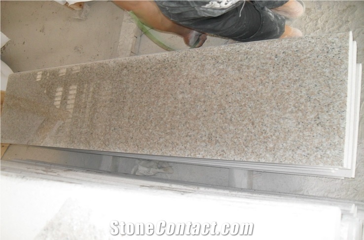Polished G681 Shrimp Pink Granite Slab Floor Covering/Sunset Red Granite Wall Cladding&Wall Covering/Wild Rose Granite Panel/Rosa Pesco Granite Slab-Gofar