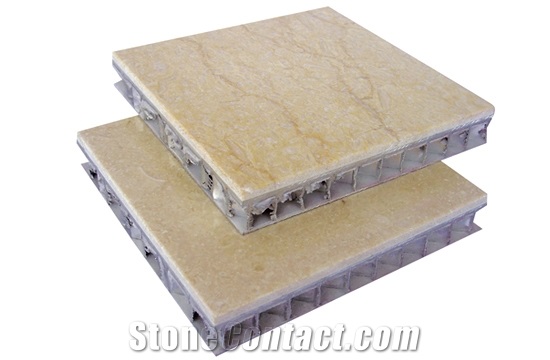 Samaha Beige Marble Honeycomb Cut to Size Panel Stones Light Weight for Buidling Wall Cladding, Aluminium Honeycomb Stone Gofar