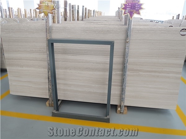 White Wooden Vein Marble Tiles Slabs,Polished China White Serpeggiante Panel Villa Interior Wall Cladding,Hotel Floor Covering Skirting Pattern-Gofar