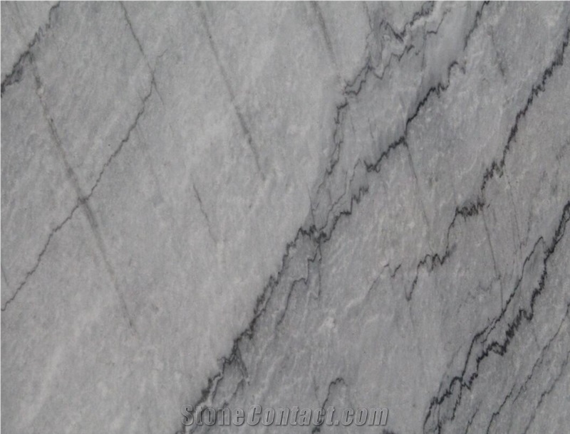 China Bruce Gray Marble Polished Slab For Project Tile