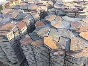 China Yellow Slate Floow Covering,Riven Split Natural Stone Paver,Floor Walkway,Cube Stone Cheap Price with Ce and Own Quarry