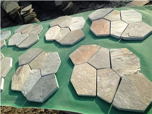Ice Crackle Multicolor Slate Paving Tile,Riven Split Natural Stone Paver,Floor Tile for Walkway,Cultured Stone Cheap Price with Ce and Own Quarry