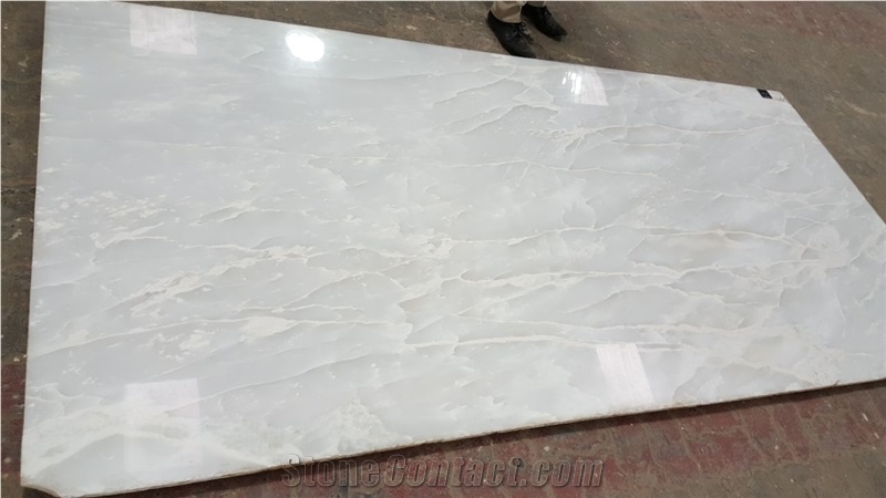 Cary Ice Marble White Jade Big Polished Slab For Floor