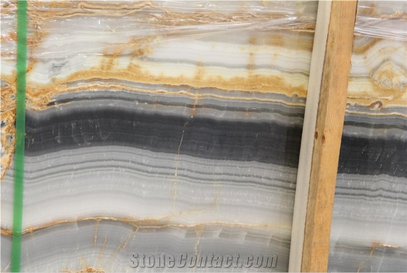 Volos Water Jade River Onyx Polished Slab Wall Bookmatched