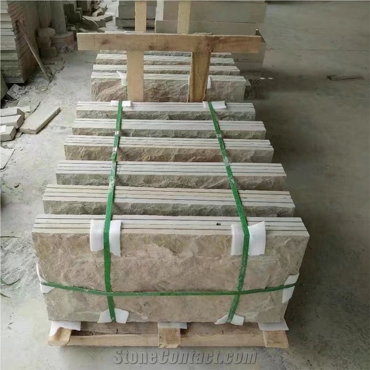 Chinese Beige Sand Stone Exterior Tile Sandstone Mushroom for Walls