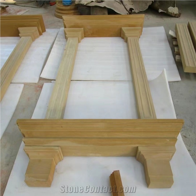 Chinese Gold Color Sandstone Window Sills Window Frame