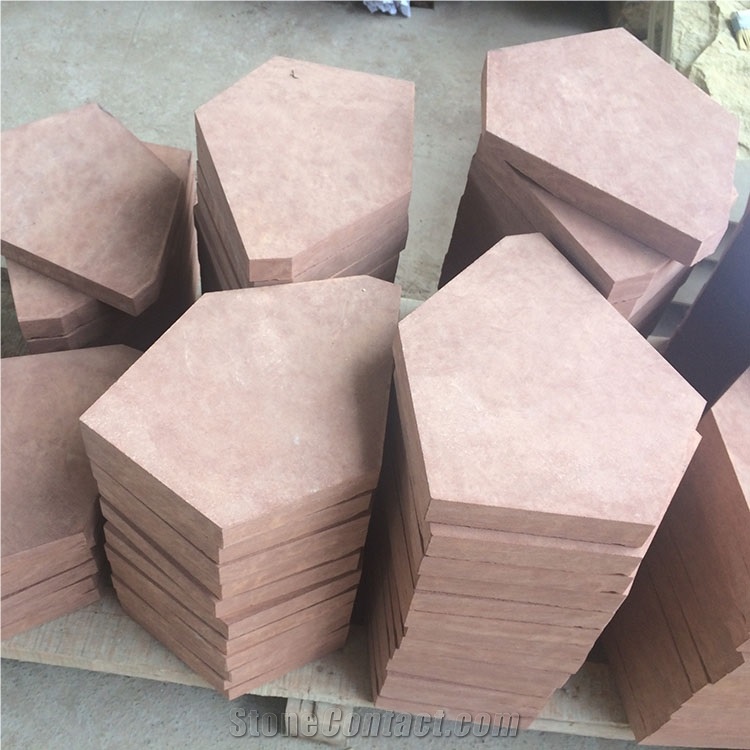 Natural Sandstone Flagstone Red Sandstone for Floor Paver Tile
