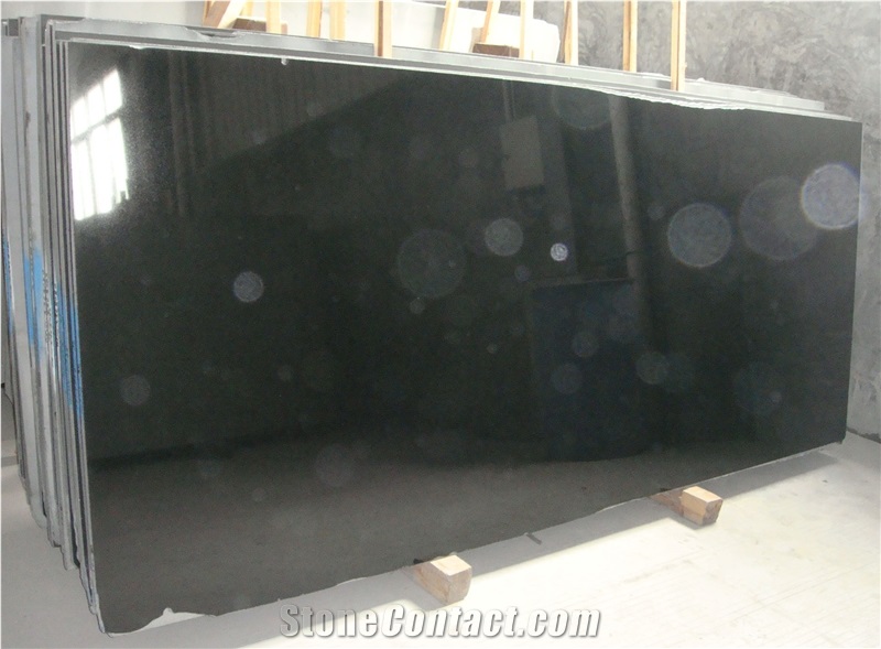 Absolute Black Granite Countertop and Island Top, High Quality Black Granite Kitchen Top and Vanity Top Price