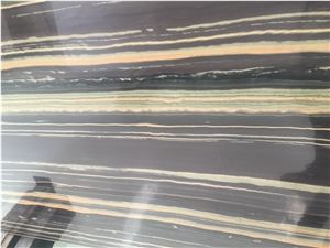 Black and Gold Veins Natural Quartzite Slabs for Floor Wall Tiles Covering Pattern