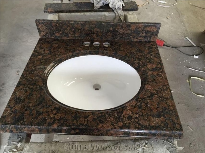 Caladonia Green Granite Custom Bathroom Countertops Vanity Tops with Basin