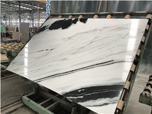 China Panda White Marble Blocks with Black Veins for Wall Floor Tile