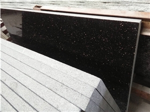 Indian Black Galaxy Slabs Wall Flooring Covering Tiles, Granite Wall Tiles