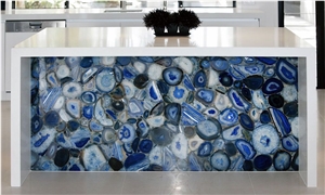 Mixed Color Semi Precious Stone Slabs Wall Panels, Agate Gemstone Tiles