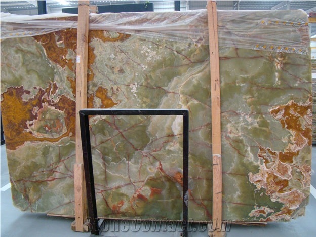 Pakistan Green Onyx Slabs Stone Flooring Wall Tiles & Onyx Pattern