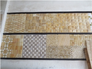 Polished Mosaic Honey Onyx Wall Mosaic