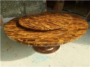 Tiger Eyes Table Top Design/ Semi Agate Round Table Tops/Solid Surface Table Tops