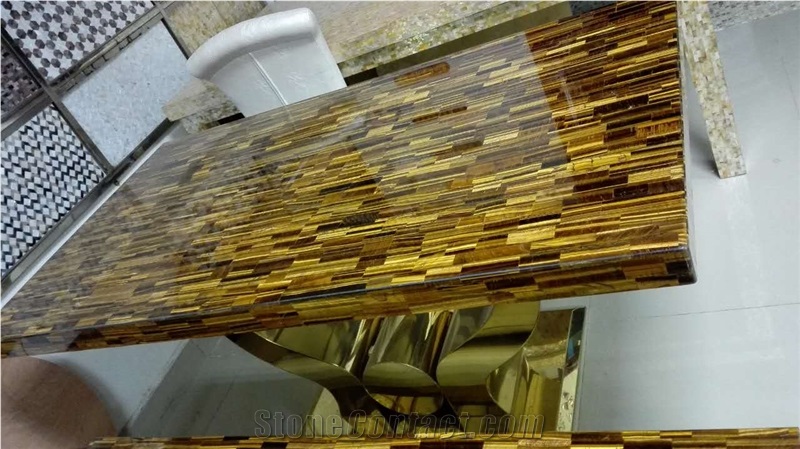 Tiger Eyes Table Top Design/ Semi Agate Round Table Tops/Solid Surface Table Tops