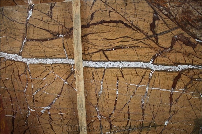 Wall Decoration Fancy Browm Marble, Rain Forest Brown Marble, India Bidasar Marble Wall