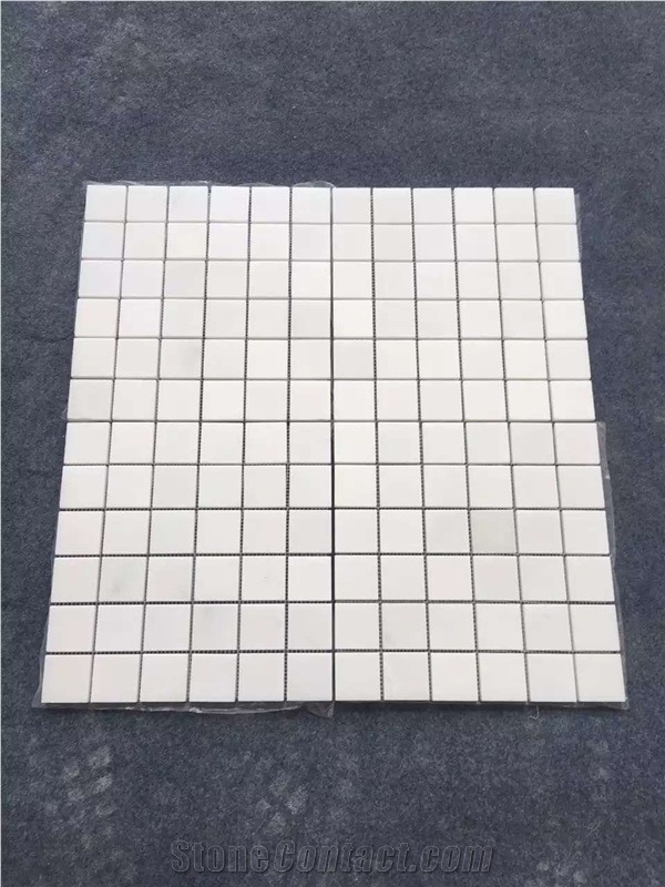 White Marble Wall Polished Mosaic & Thin Laminated Mosaic for Bathroom and Kitchen