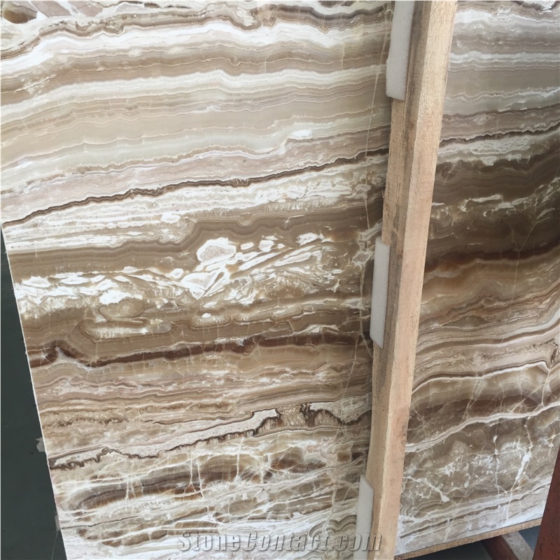 Wooden Travertine Onyx Slabs for Onyx Floor Wall Covering Tiles, Onyx Pattern