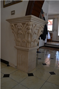 Trani Unito Marble Carved Column