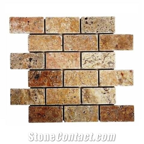 Mosaic Split Face Travertino Scabas Stones
