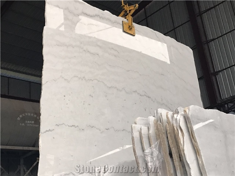 China Carrara Polished Marble Slabs and Tiles, Bianco Crown