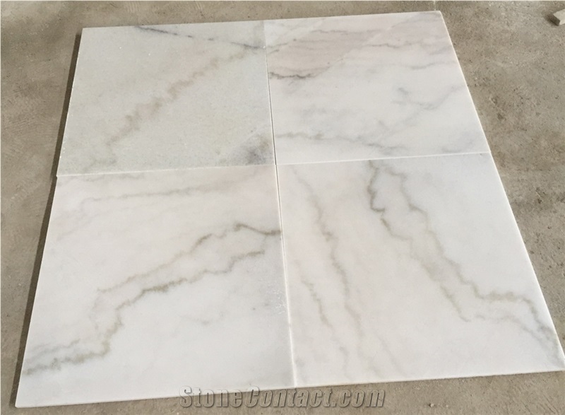 China Carrara Polished Marble Slabs and Tiles, Bianco Crown