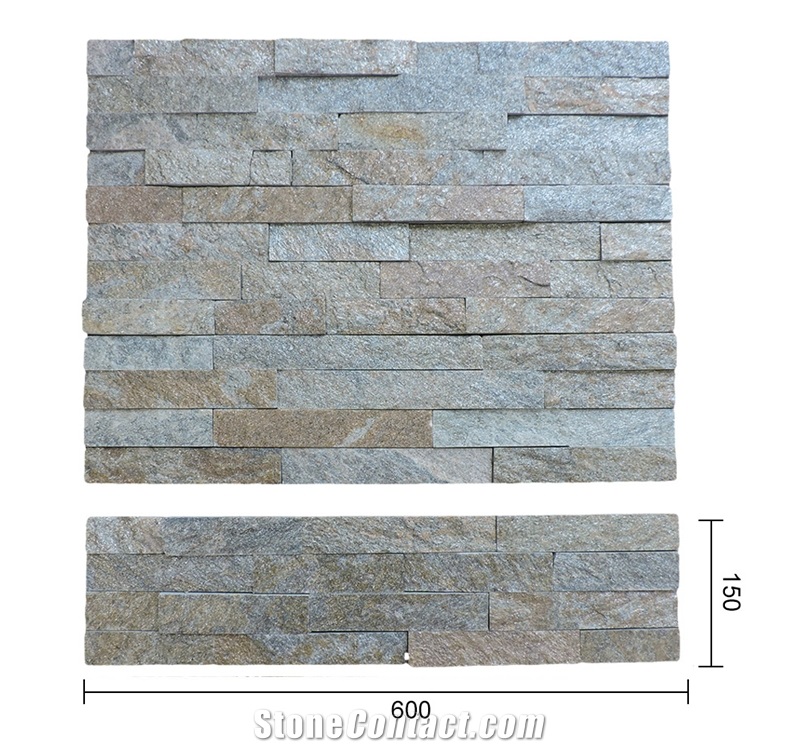 Multicolor Quartz Panel Natural Stone Wall Cladding